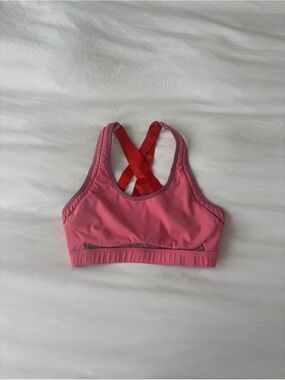 Pink Criss Cross Back Sports Bra